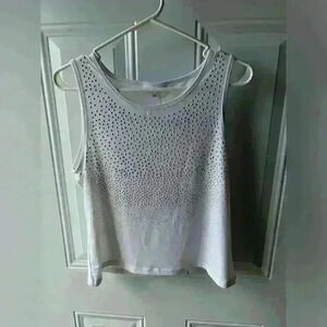 Calvin Klein Tank Top Women’s M, White w/Silver Embellishment